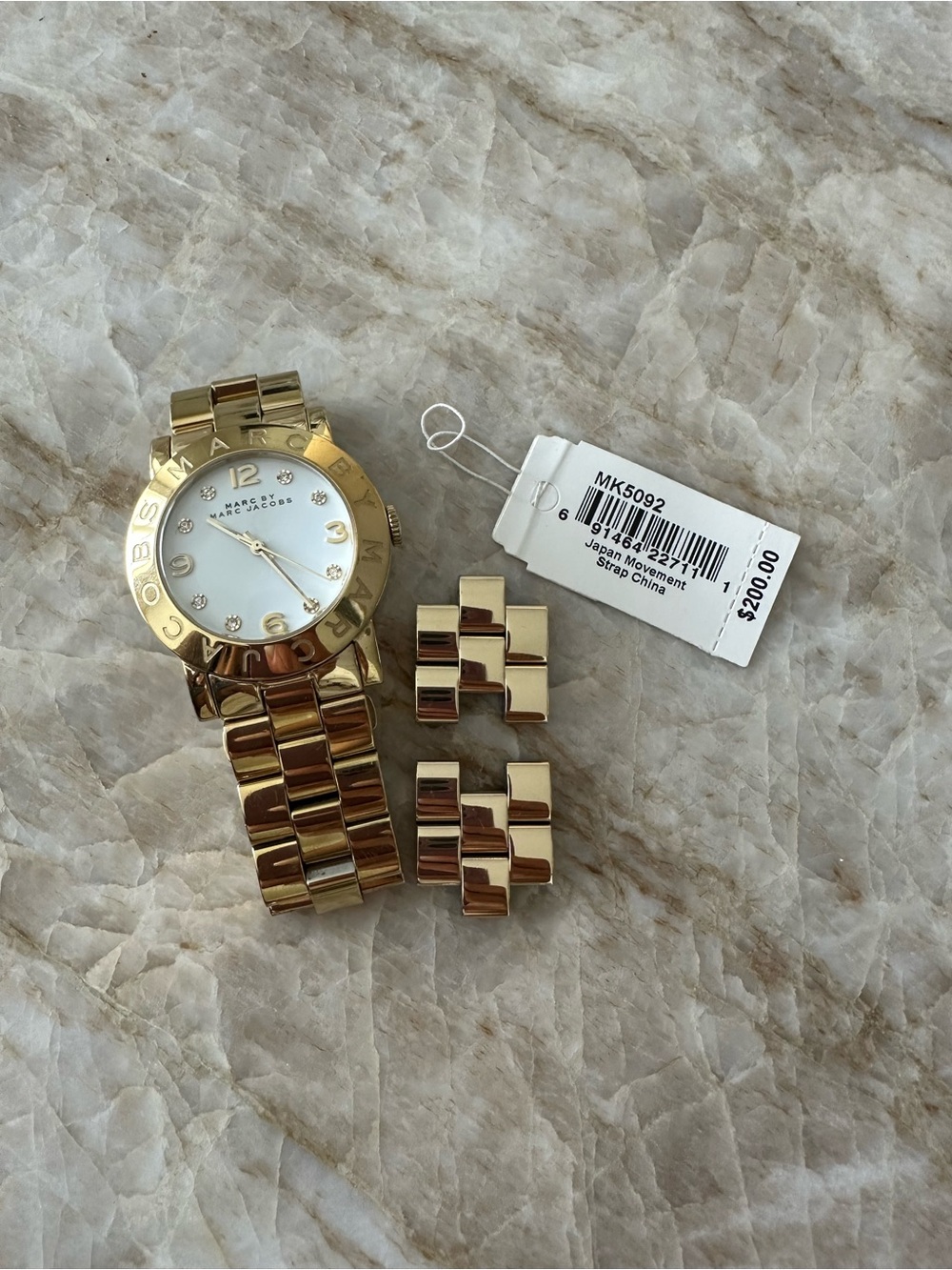 Michael Kors Gold Tone Bracelet Watch with White Dial